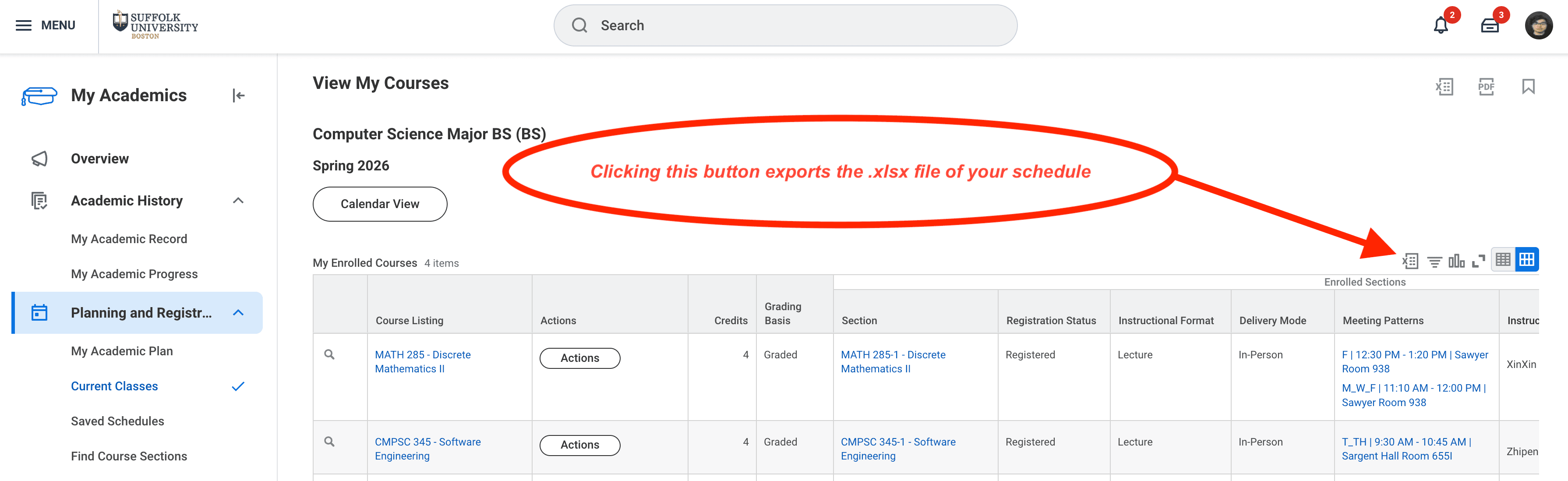 Tutorial on exporting schedule from Workday